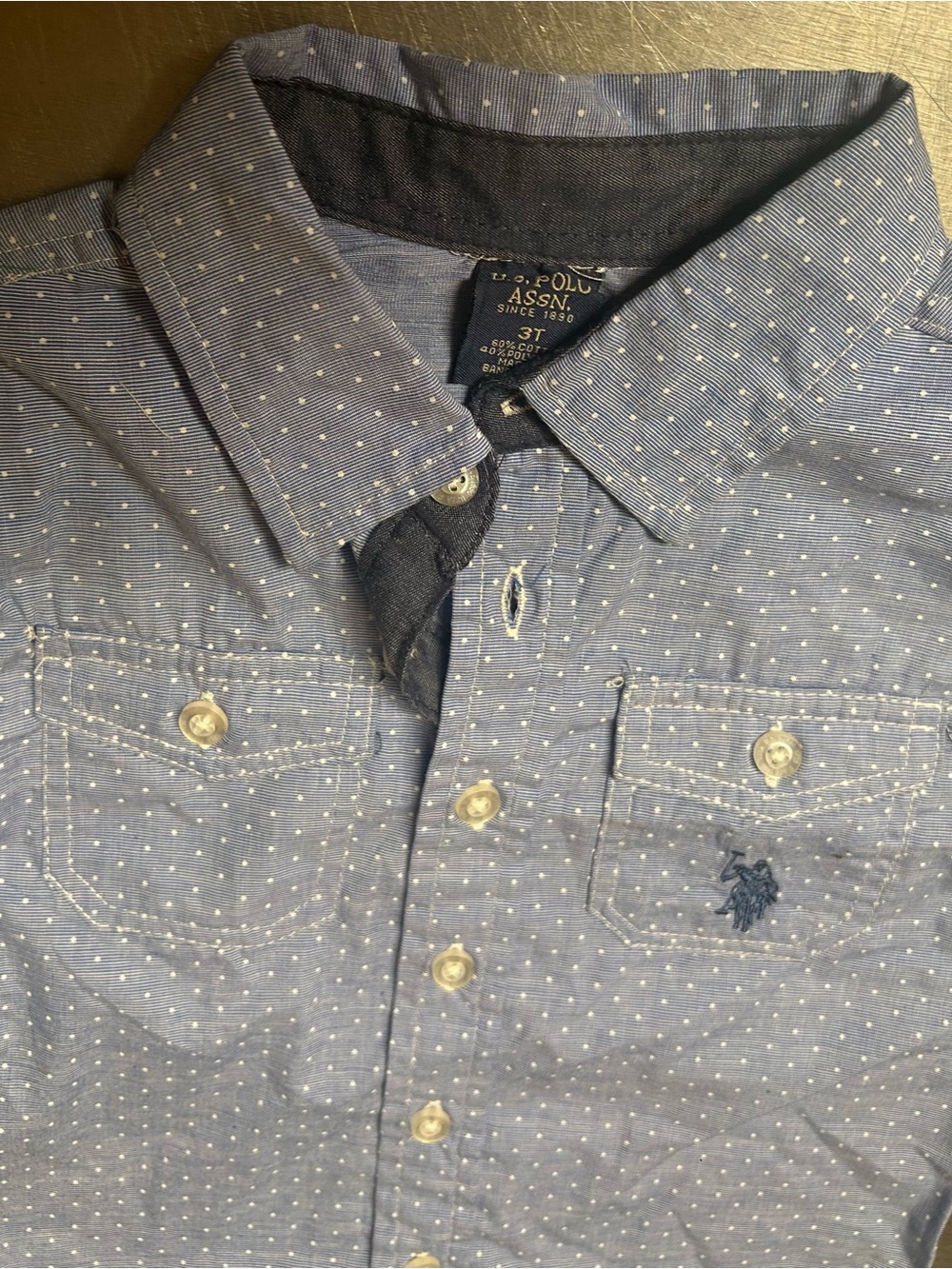 U.S. Polo Assn. Blue Dot-Print Button-Front Shirt